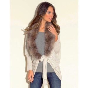 NWOT💝Guess byMarciano FauxFur Trimmed Cardigan